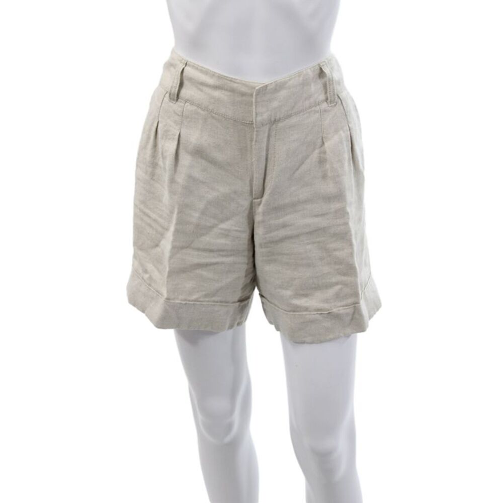 Michael Michael Kors Women Chino Shorts Beige Linen Button Size 8